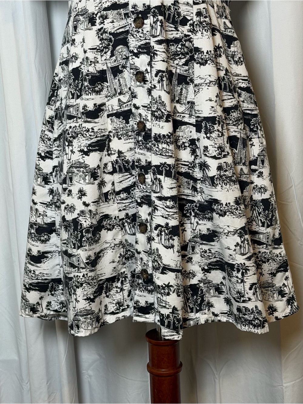 Marine Layer Camila San Francisco Toile Mini Dress Pockets Medium - Picture 7 of 13